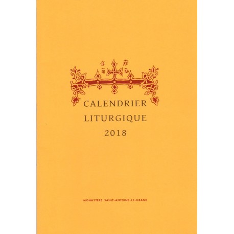 Calendrier liturgique orthodoxe 2018